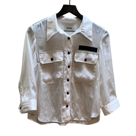 ZADIG & VOLTAIRE - Toast Satin Judo Button-Up Shirt - Picture 5 of 15